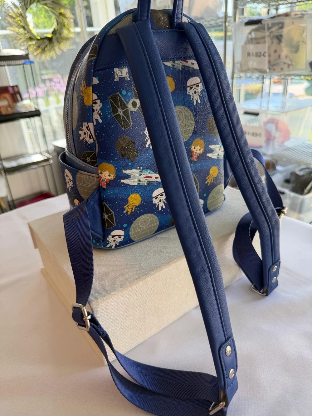Loungefly Star Wars Blue Character Mini Backpack with Multicolor Accents